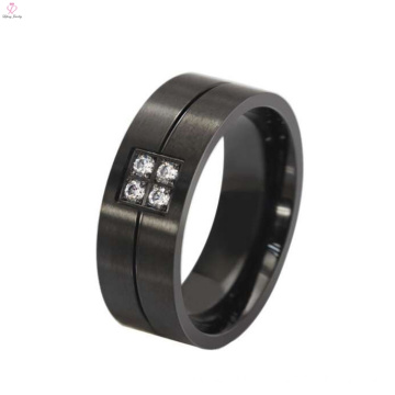 Melhor qualidade anéis de titânio preto, anel preto liso